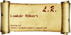 Lombár Róbert névjegykártya